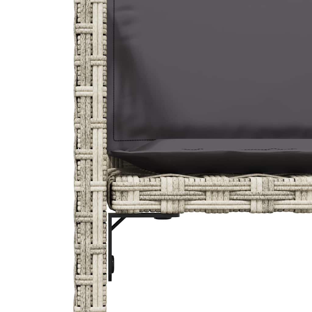 vidaXL Garden Chairs with Cushions 4 pcs Light Grey Poly Rattan