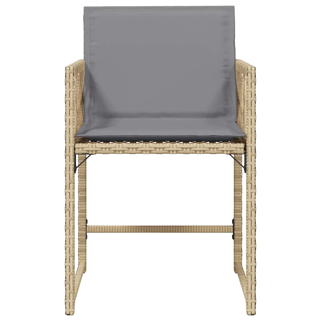 vidaXL Garden Chairs with Cushions 4 pcs Mix Beige Poly Rattan