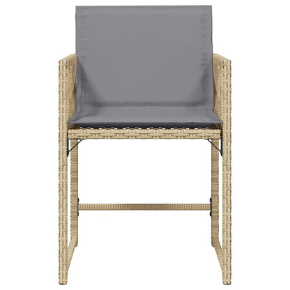 vidaXL Garden Chairs with Cushions 4 pcs Mix Beige Poly Rattan