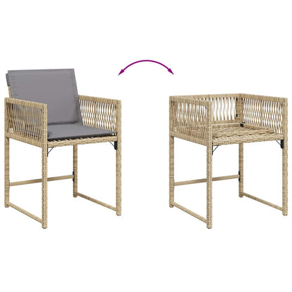 vidaXL Garden Chairs with Cushions 4 pcs Mix Beige Poly Rattan