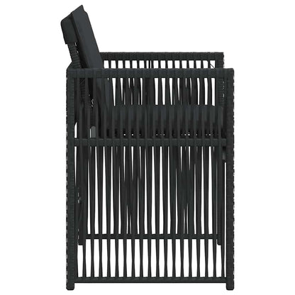 vidaXL Garden Chairs with Cushions 4 pcs Black Poly Rattan