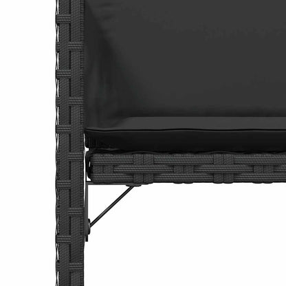 vidaXL Garden Chairs with Cushions 4 pcs Black Poly Rattan