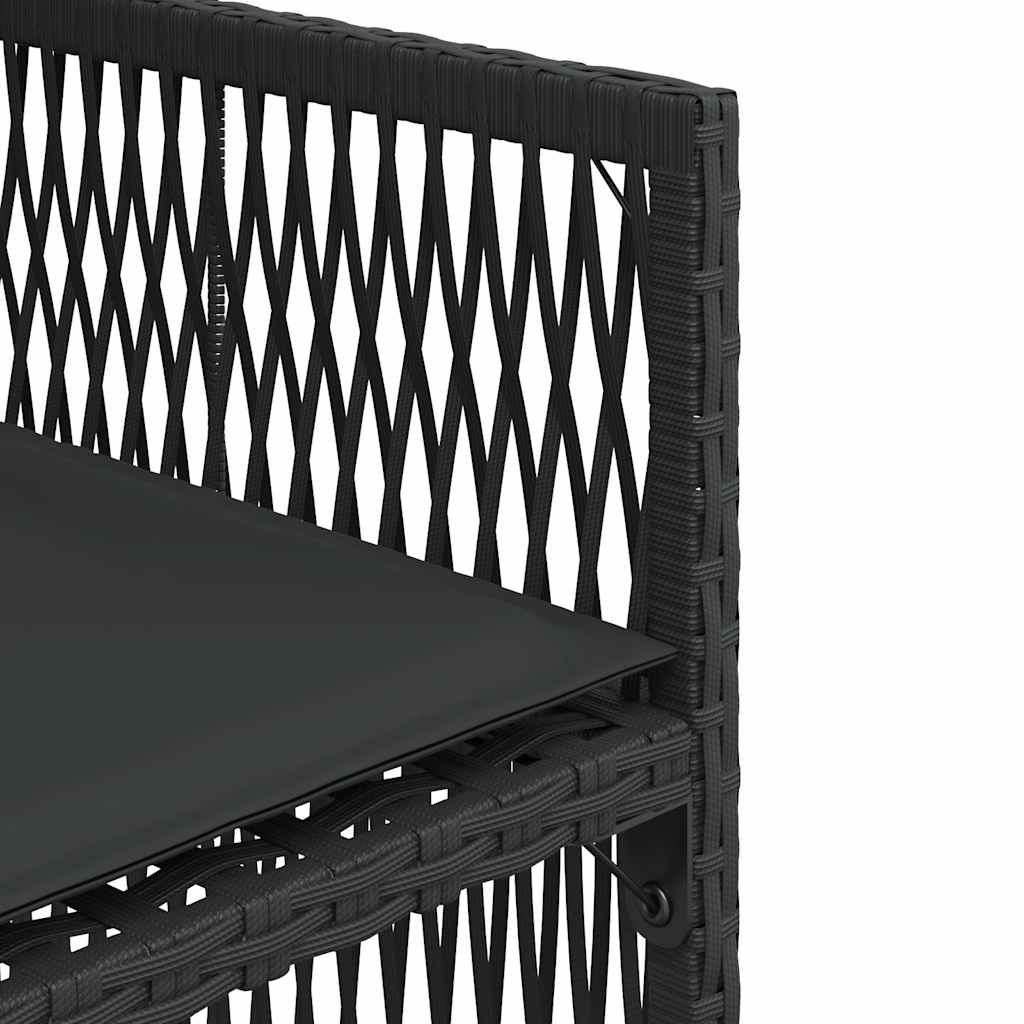 vidaXL Garden Chairs with Cushions 4 pcs Black Poly Rattan