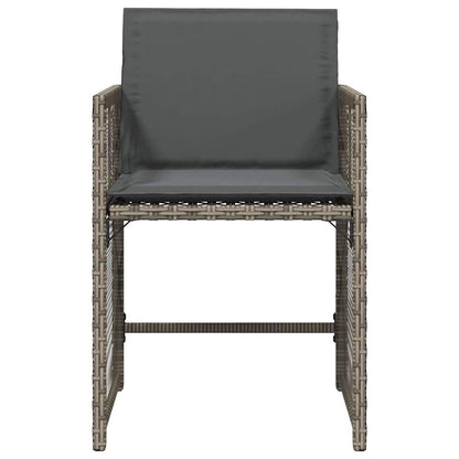 vidaXL Garden Chairs with Cushions 4 pcs Grey Poly Rattan