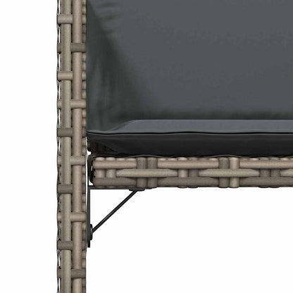 vidaXL Garden Chairs with Cushions 4 pcs Grey Poly Rattan