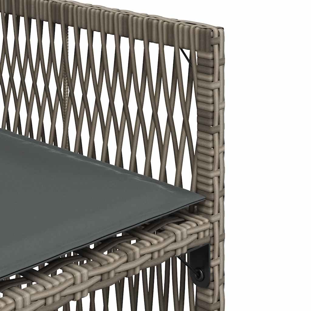 vidaXL Garden Chairs with Cushions 4 pcs Grey Poly Rattan