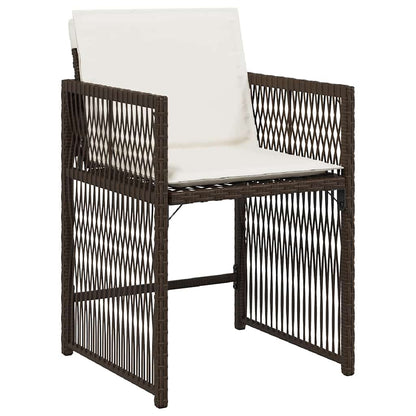 vidaXL Garden Chairs with Cushions 4 pcs Brown Poly Rattan