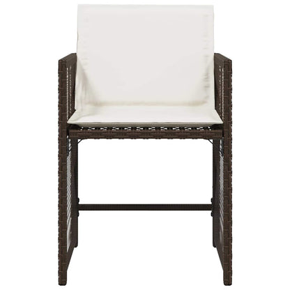 vidaXL Garden Chairs with Cushions 4 pcs Brown Poly Rattan