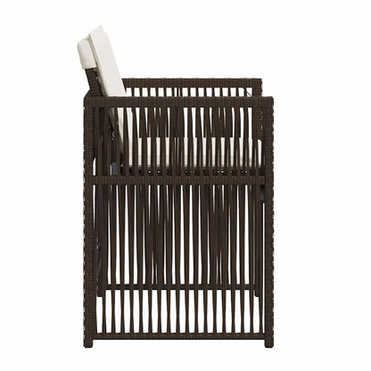 vidaXL Garden Chairs with Cushions 4 pcs Brown Poly Rattan