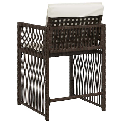 vidaXL Garden Chairs with Cushions 4 pcs Brown Poly Rattan