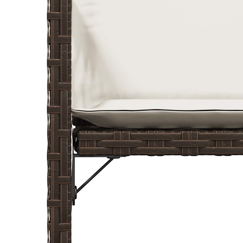 vidaXL Garden Chairs with Cushions 4 pcs Brown Poly Rattan