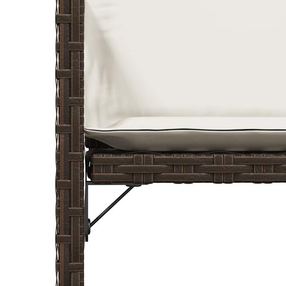 vidaXL Garden Chairs with Cushions 4 pcs Brown Poly Rattan