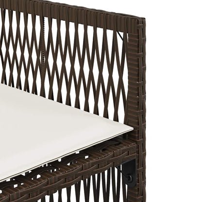 vidaXL Garden Chairs with Cushions 4 pcs Brown Poly Rattan