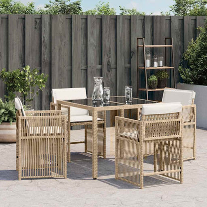 vidaXL Garden Chairs with Cushions 4 pcs Beige Poly Rattan