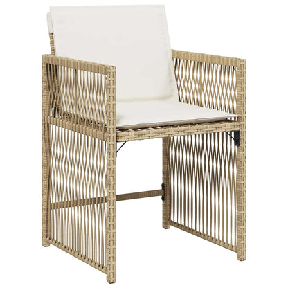 vidaXL Garden Chairs with Cushions 4 pcs Beige Poly Rattan