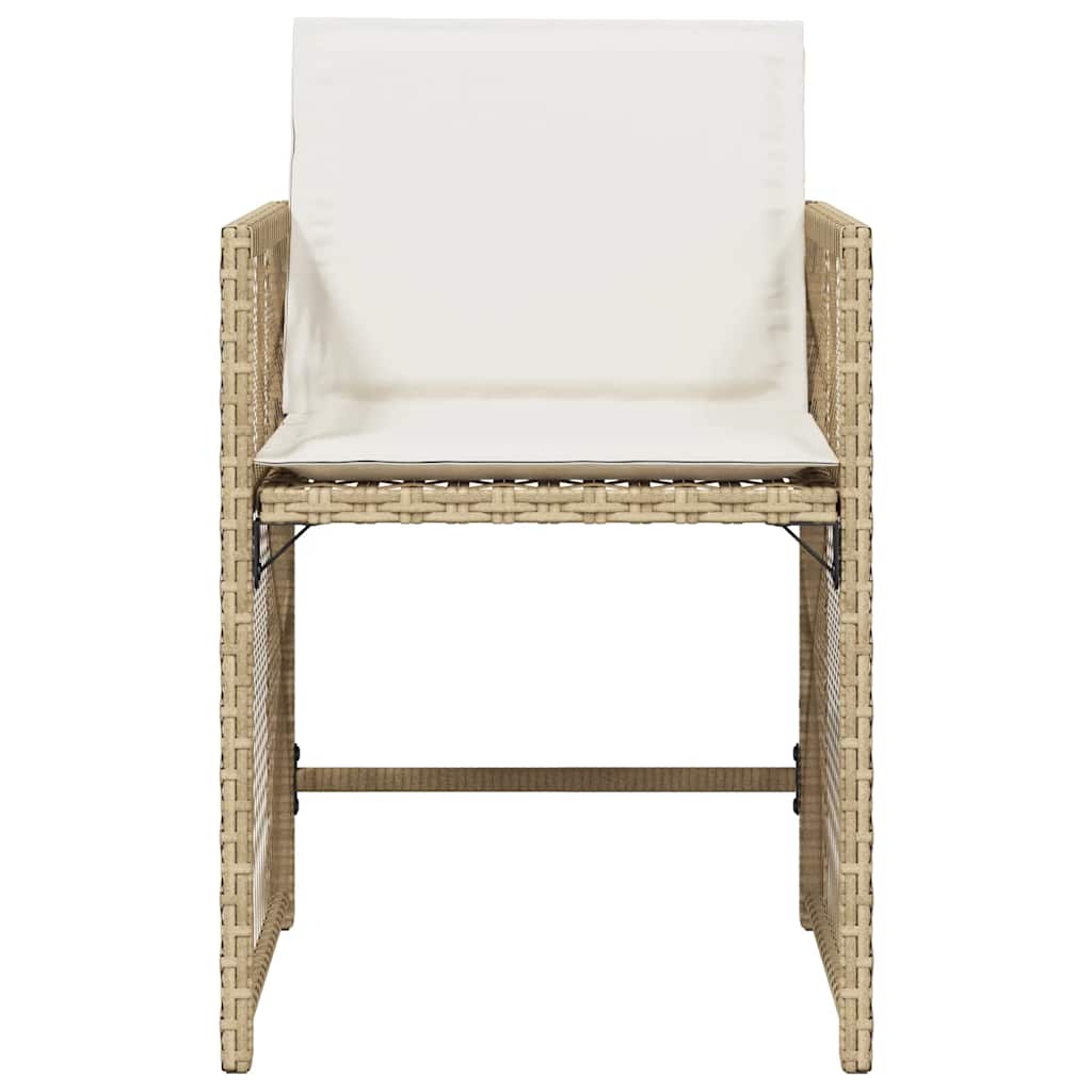 vidaXL Garden Chairs with Cushions 4 pcs Beige Poly Rattan
