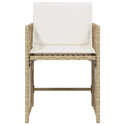 vidaXL Garden Chairs with Cushions 4 pcs Beige Poly Rattan
