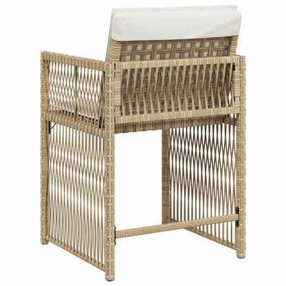 vidaXL Garden Chairs with Cushions 4 pcs Beige Poly Rattan