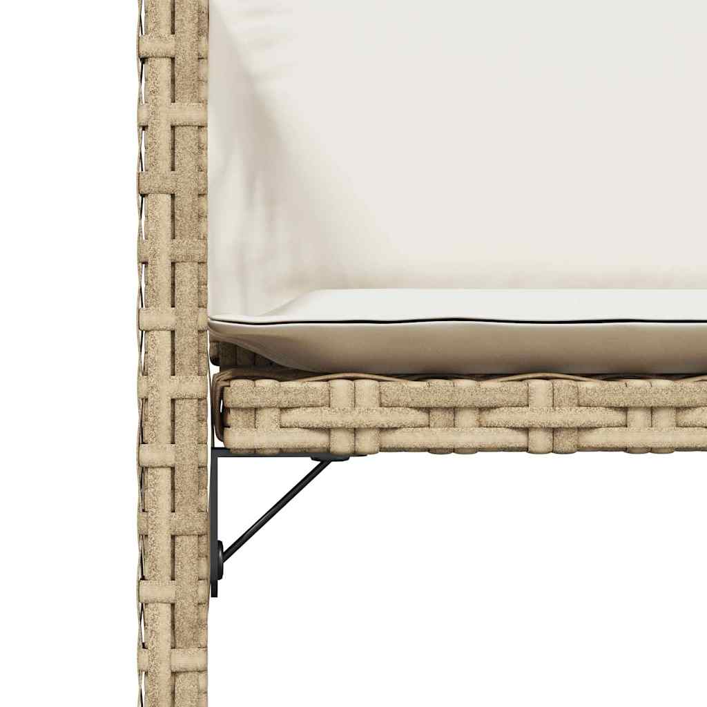 vidaXL Garden Chairs with Cushions 4 pcs Beige Poly Rattan