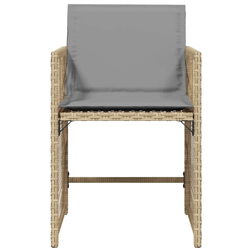 vidaXL Garden Chairs with Cushions 4 pcs Mix Beige Poly Rattan