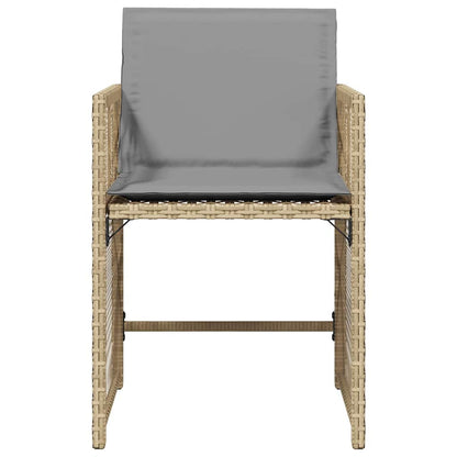 vidaXL Garden Chairs with Cushions 4 pcs Mix Beige Poly Rattan