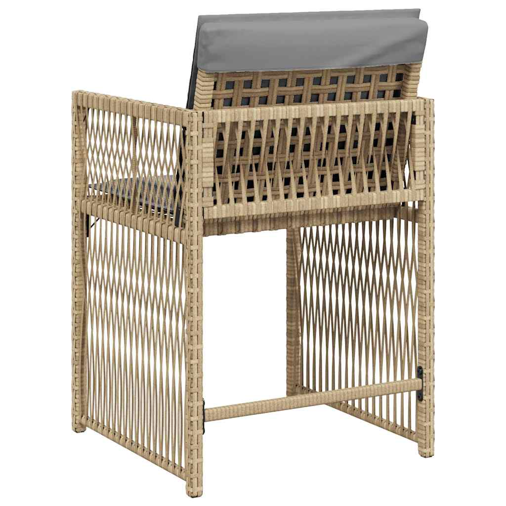 vidaXL Garden Chairs with Cushions 4 pcs Mix Beige Poly Rattan