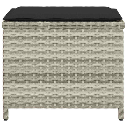 vidaXL Garden Stools with Cushions 4 pcs Light Grey 41x41x36 cm Poly Rattan