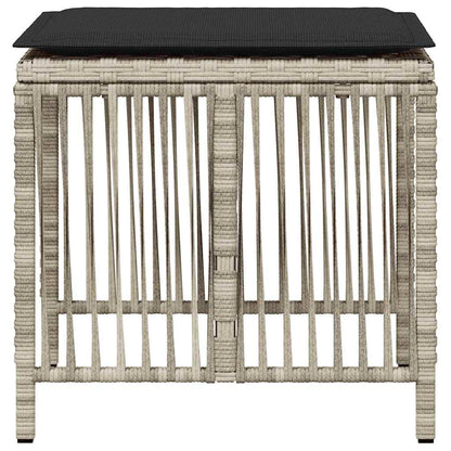 vidaXL Garden Stools with Cushions 4 pcs Light Grey 41x41x36 cm Poly Rattan