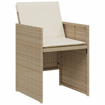 vidaXL 3 Piece Bistro Set with Cushions Beige Poly Rattan