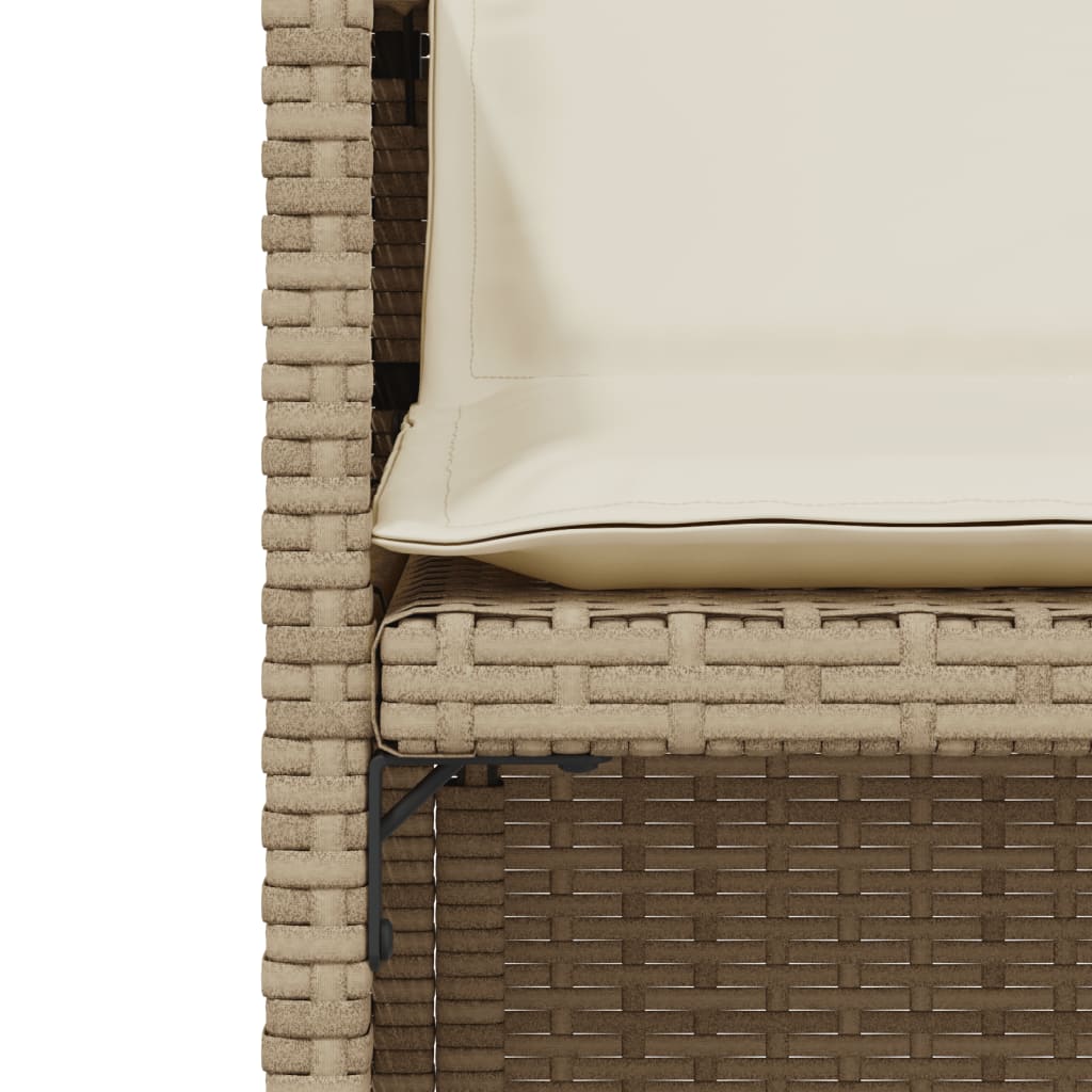 vidaXL 3 Piece Bistro Set with Cushions Beige Poly Rattan
