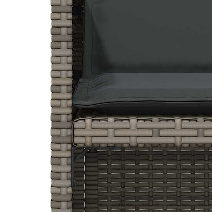 vidaXL 3 Piece Bistro Set with Cushions Grey Poly Rattan