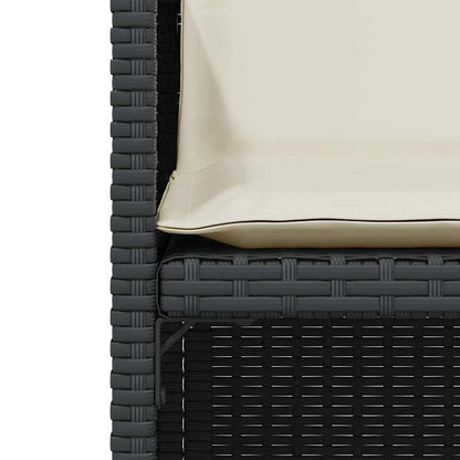 vidaXL 3 Piece Bistro Set with Cushions Black Poly Rattan