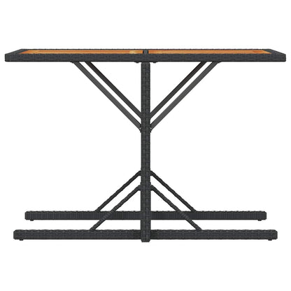 vidaXL 3 Piece Bistro Set with Cushions Black Poly Rattan