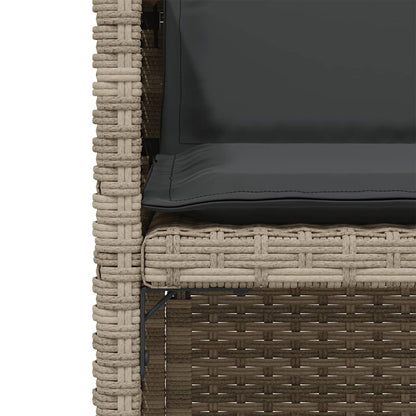 vidaXL 3 Piece Bistro Set with Cushions Light Grey Poly Rattan