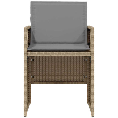 vidaXL 3 Piece Bistro Set with Cushions Mix Beige Poly Rattan
