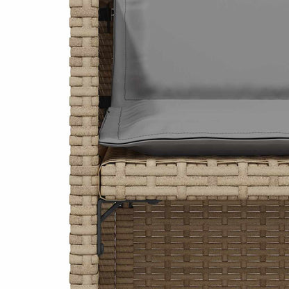 vidaXL 3 Piece Bistro Set with Cushions Mix Beige Poly Rattan