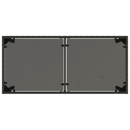 vidaXL Garden Table | Black | Poly Rattan, Powder-Coated Steel, Tempered Glass