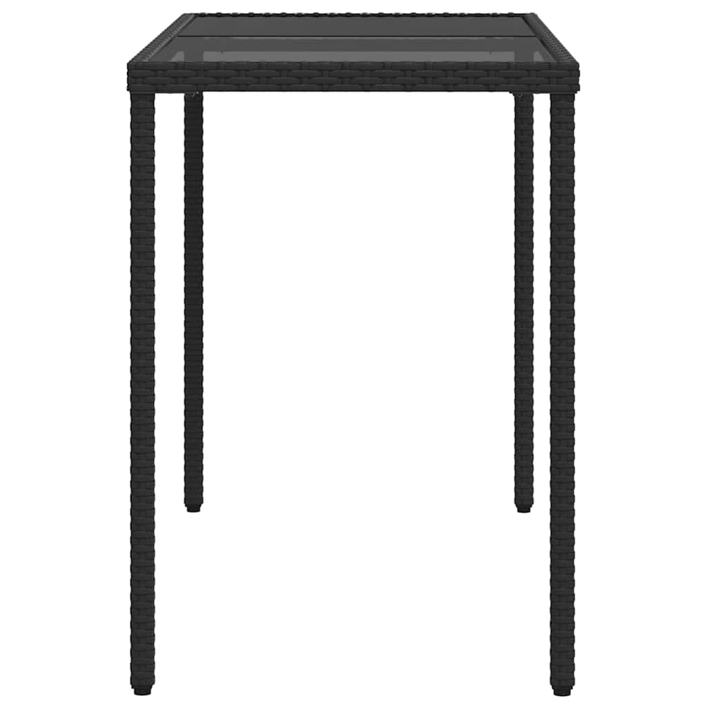 vidaXL 5 Piece Garden Dining Set with Cushions Black Poly Rattan