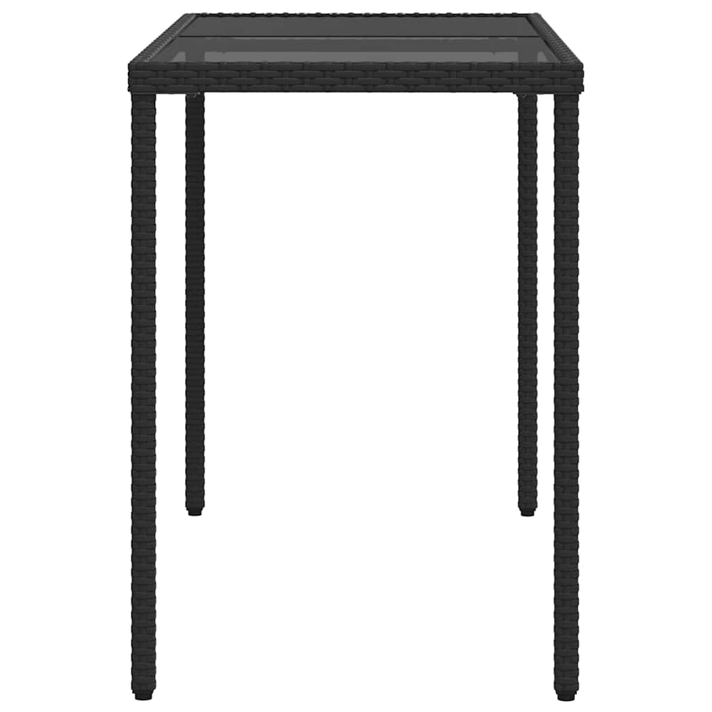 vidaXL 5 Piece Garden Dining Set with Cushions Black Poly Rattan