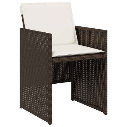 vidaXL 5 Piece Garden Dining Set with Cushions Brown Poly Rattan