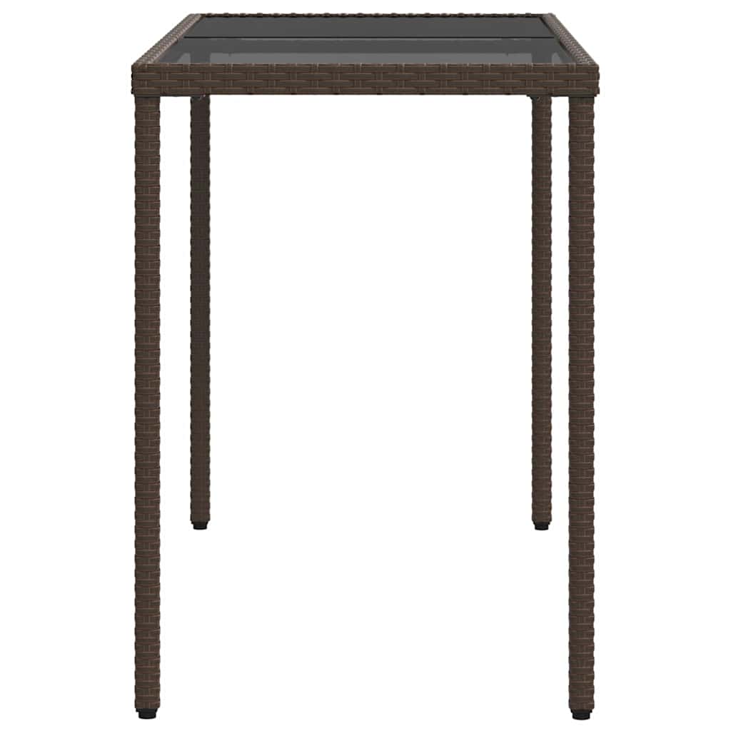 vidaXL 5 Piece Garden Dining Set with Cushions Brown Poly Rattan