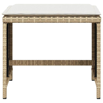vidaXL 5 Piece Garden Dining Set with Cushions Beige Poly Rattan