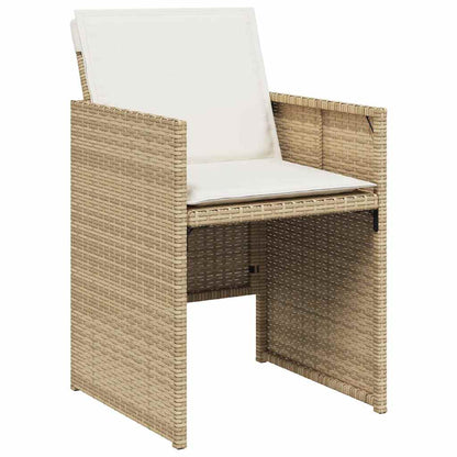 vidaXL 5 Piece Garden Dining Set with Cushions Beige Poly Rattan