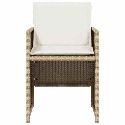 vidaXL 5 Piece Garden Dining Set with Cushions Beige Poly Rattan