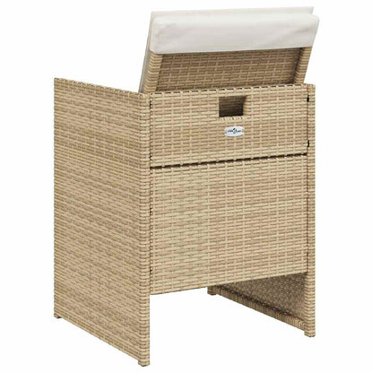 vidaXL 5 Piece Garden Dining Set with Cushions Beige Poly Rattan