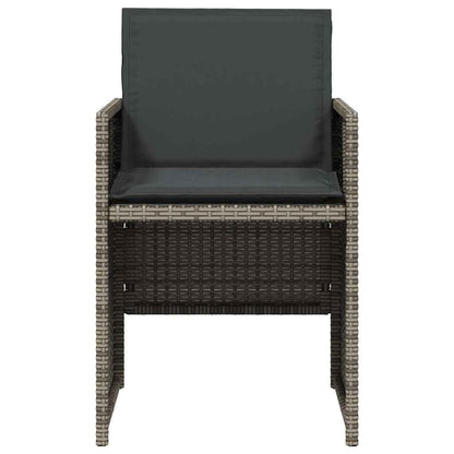 vidaXL 5 Piece Garden Dining Set with Cushions Grey Poly Rattan