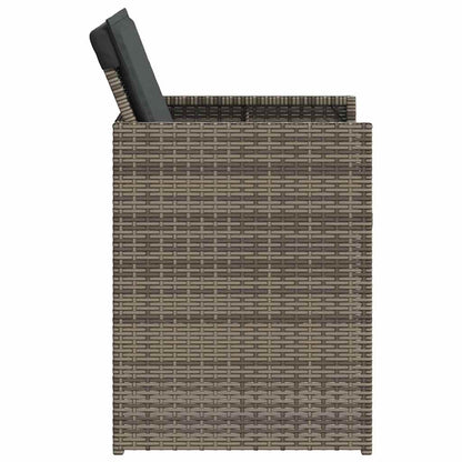 vidaXL 5 Piece Garden Dining Set with Cushions Grey Poly Rattan