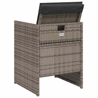 vidaXL 5 Piece Garden Dining Set with Cushions Grey Poly Rattan