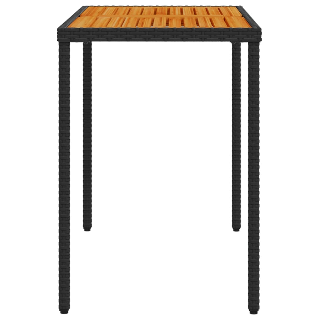 vidaXL 5 Piece Garden Dining Set with Cushions Black Poly Rattan