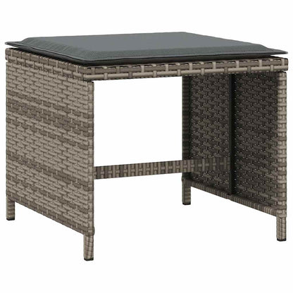 vidaXL 5 Piece Garden Dining Set with Cushions Grey Poly Rattan